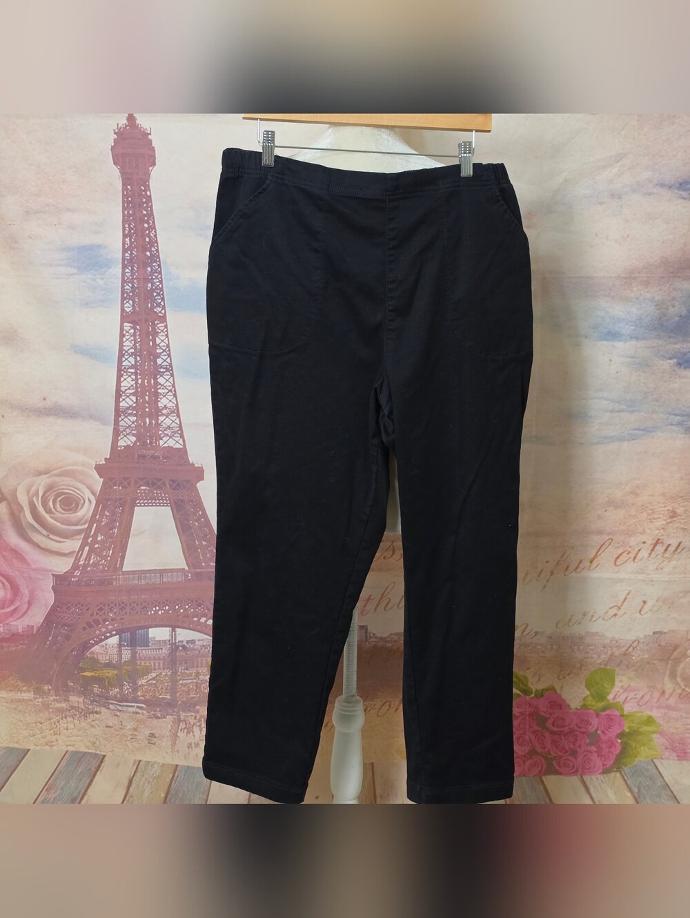Croft & Barrow Black Stretch Pull-On Ankle Pants Sz 2X